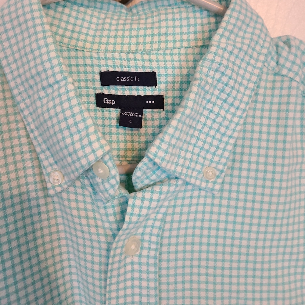 The Gap Men's Classic Long Sleeve Dress Shirt, Size: Large, Color: Green - Picture 6 of 12